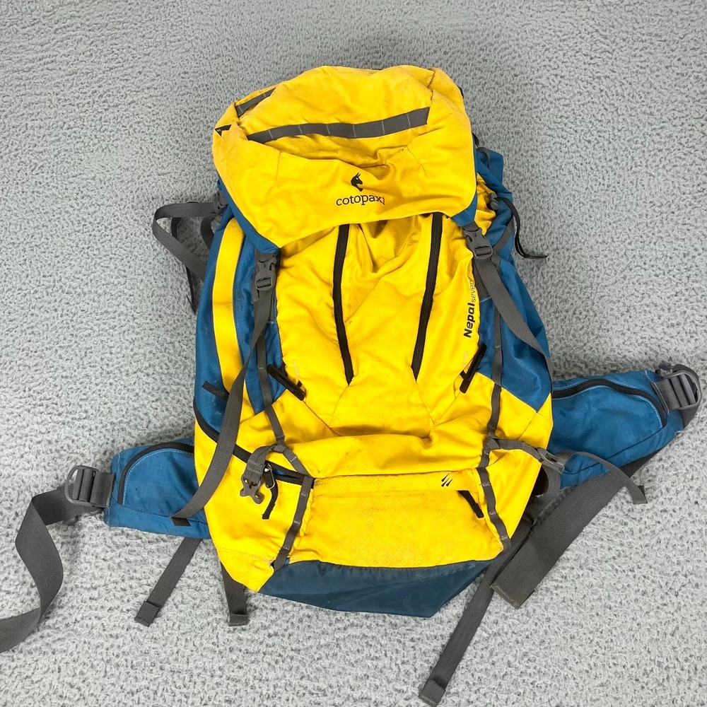 Cotopaxi Backpack Nepal 75L Blue Yellow Hiking Outdoors M/L